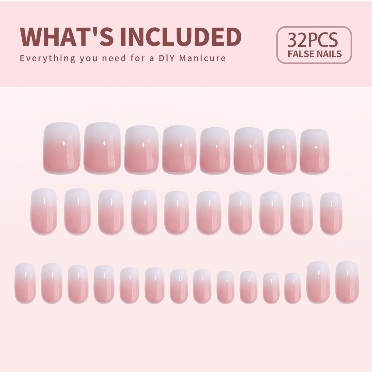 Gel Press On Nails 16 Sizes-32 Pcs Kit X0045FBENJ