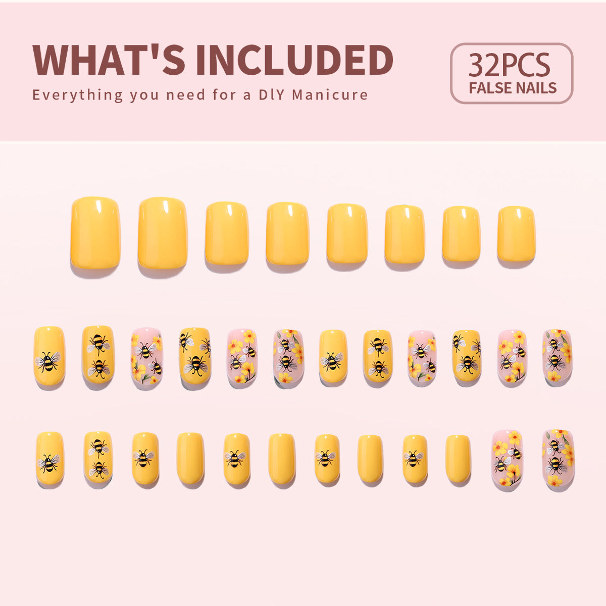 Gel Press On Nails 16 Sizes-32 Pcs Kit X004LBNHAP