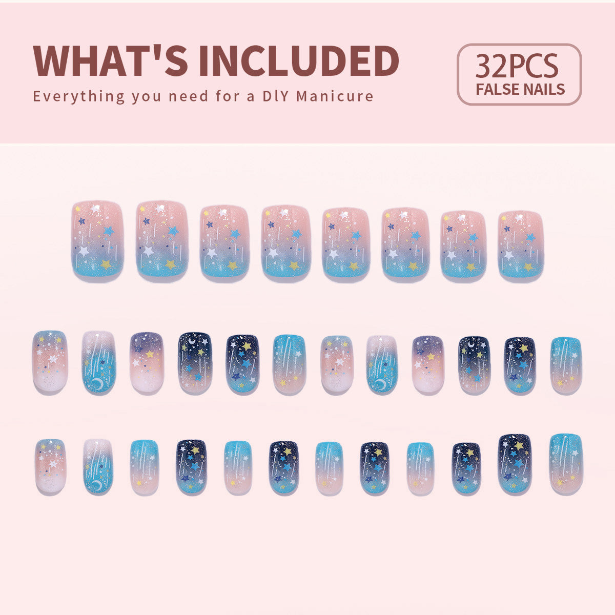 Gel Press On Nails 16 Sizes-32 Pcs Kit  X004MHLCDR