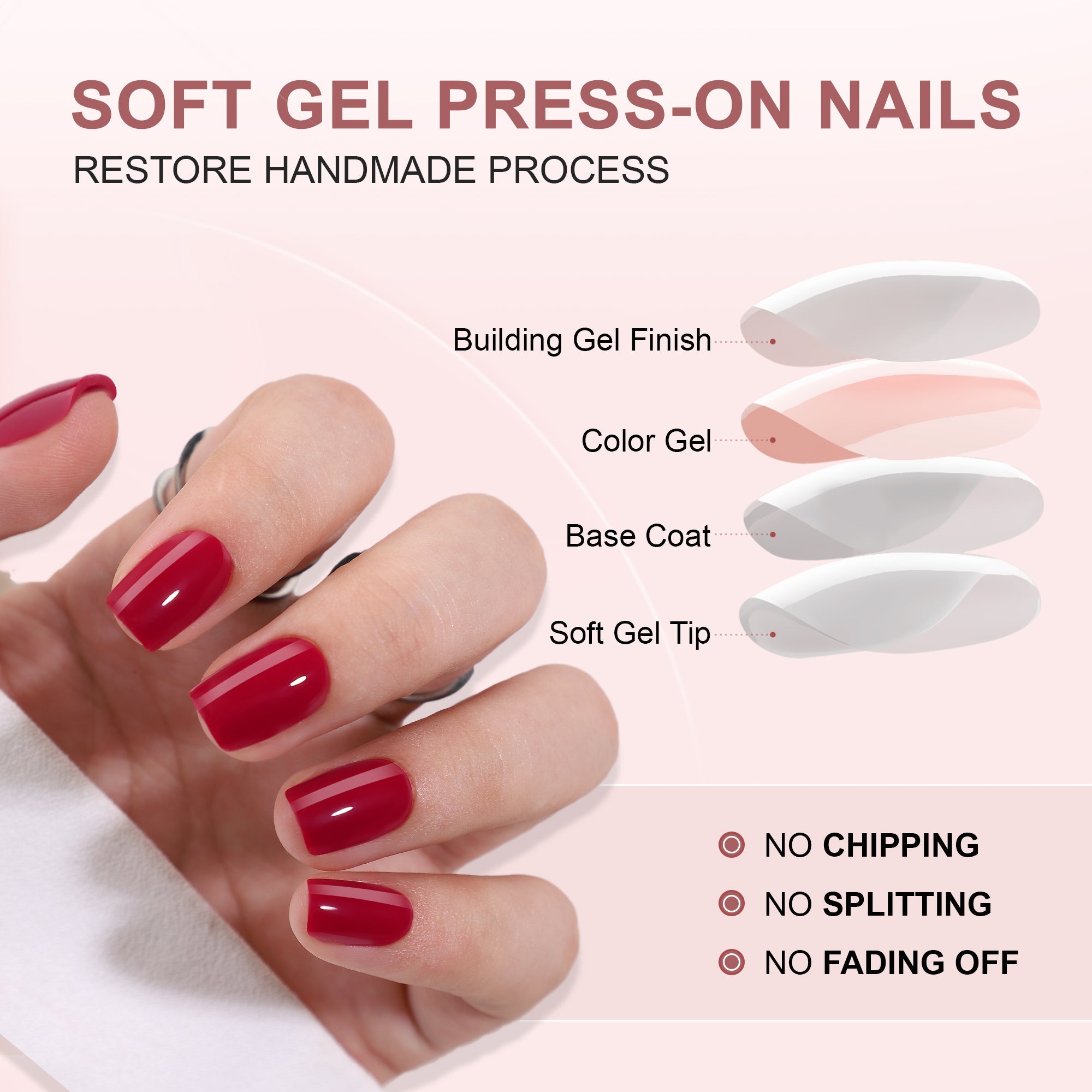 Gel Press On Nails 16 Sizes-32 Pcs Kit A392 MH-5