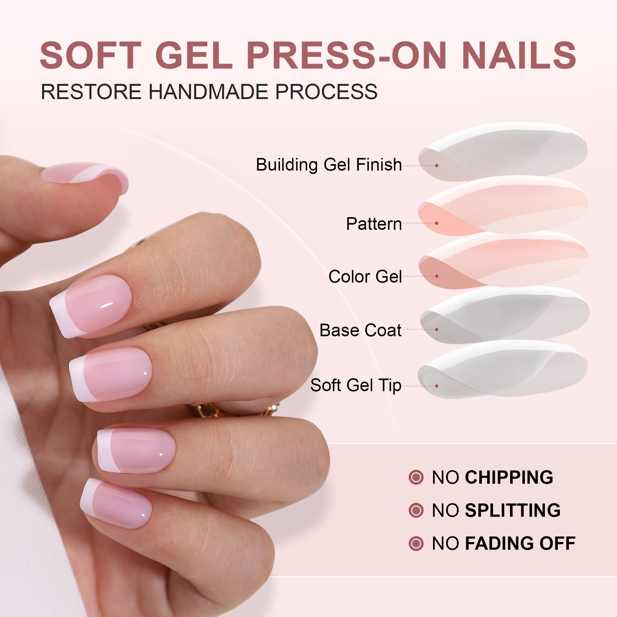 Gel Press On Nails 16 Sizes-32 Pcs Kit XNFS166