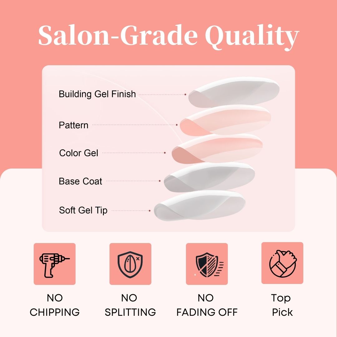Gel Press On Nails 16 Sizes-32 Pcs Kit H001 MH-5
