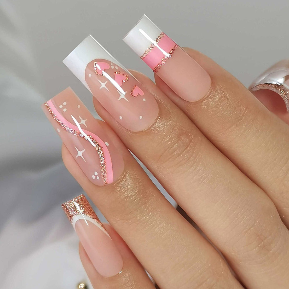 Gel Press On Nails 16 Sizes-32 Pcs Kit W363