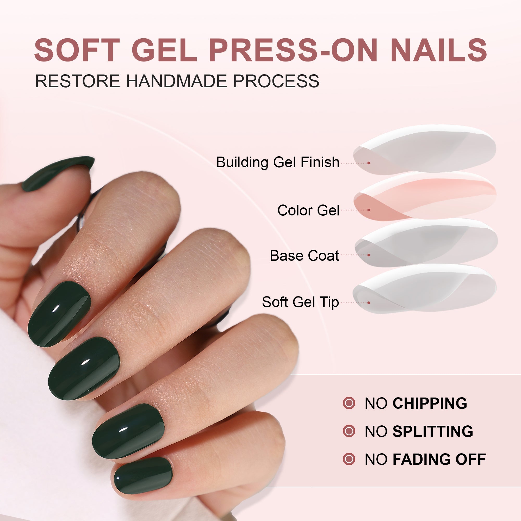 Gel Press On Nails 16 Sizes-32 Pcs Kit D037MH-4