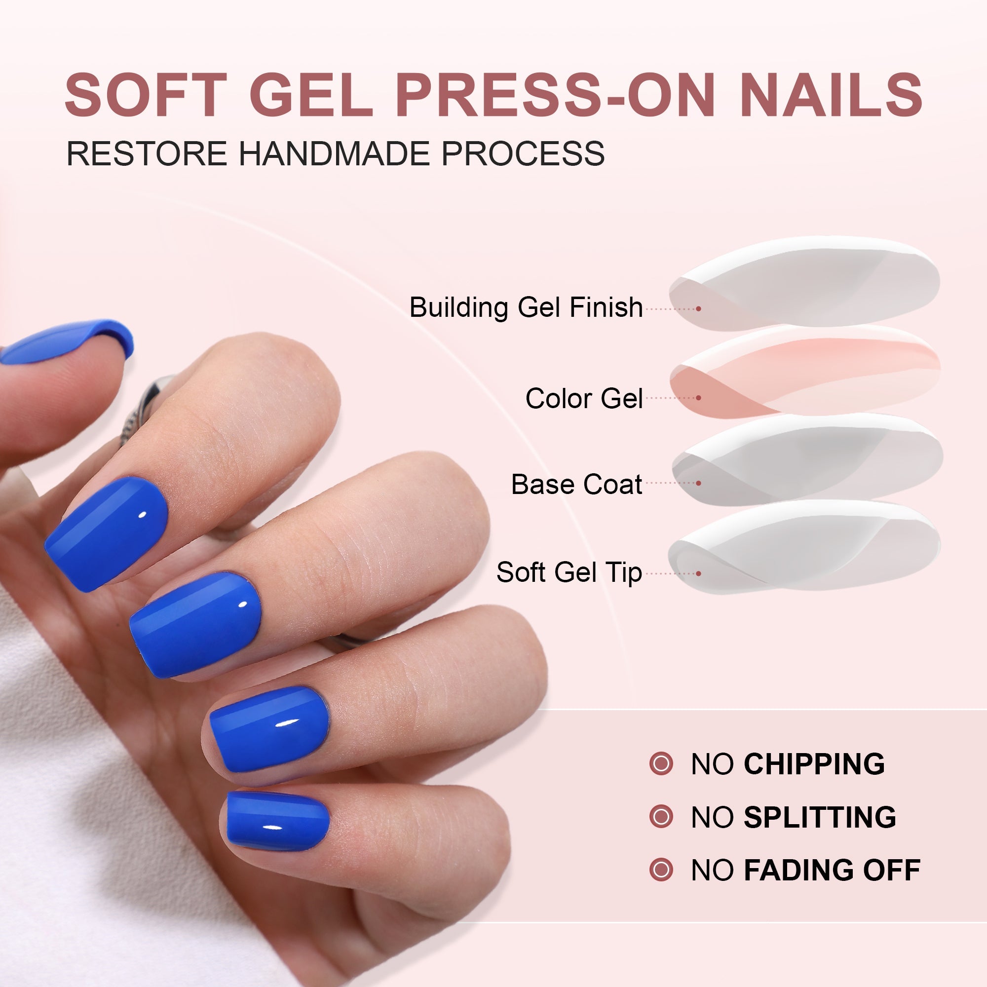 Gel Press On Nails 16 Sizes-32 Pcs Kit F056 MH-5