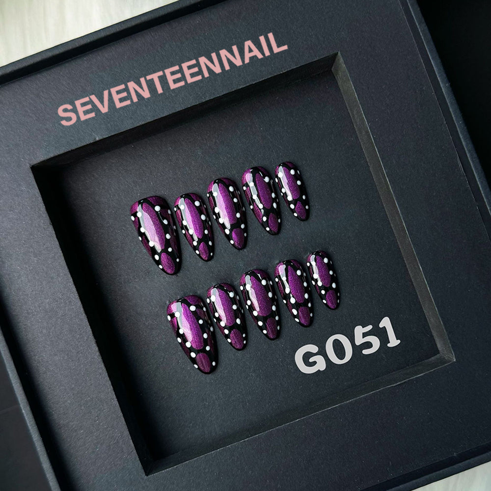 Purple Night Galaxy-Handmade Nails