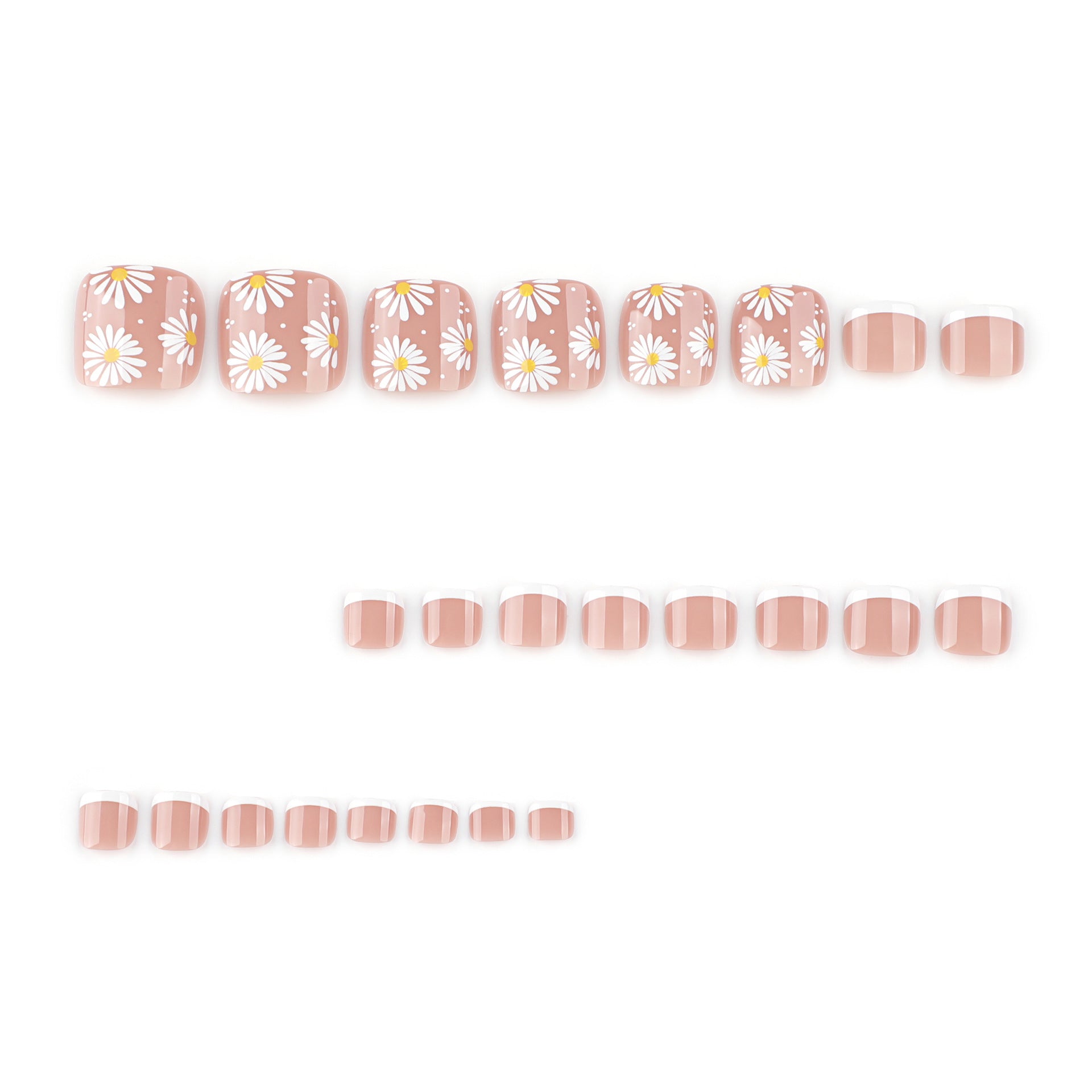 Press On Toe nails Set 24 Pcs-12 Sizes /set JP3809