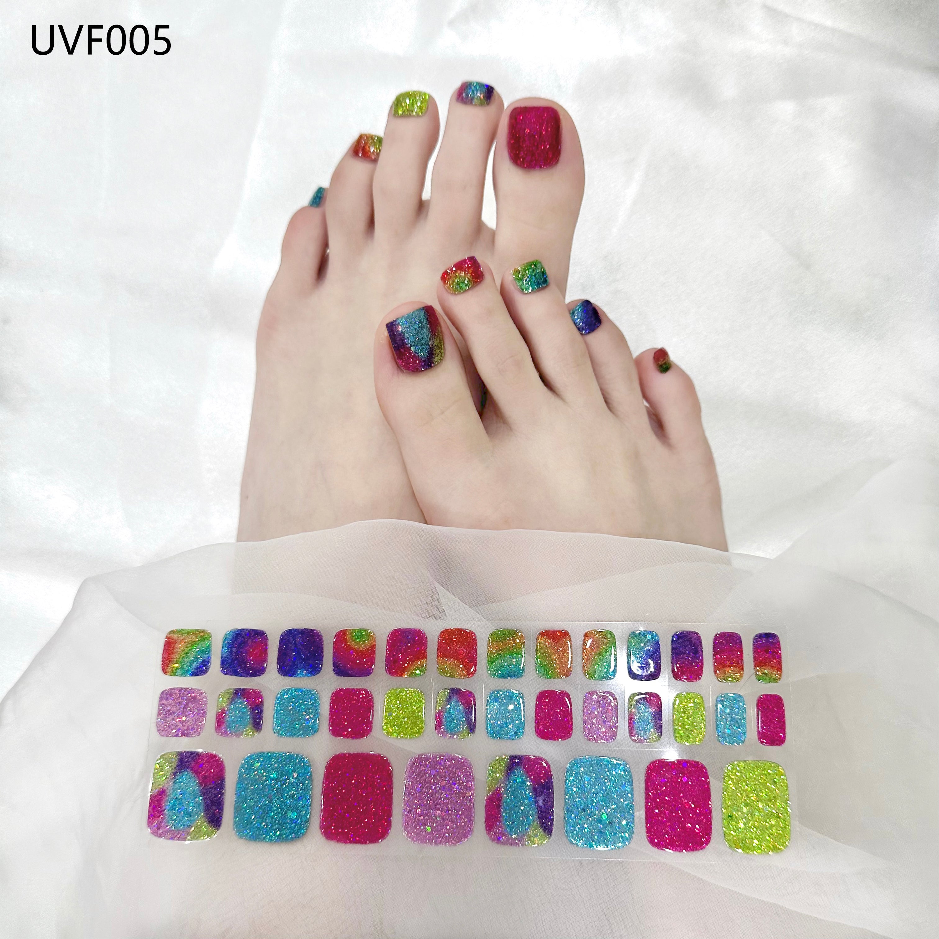 Crystal UV gel toe nail stickers- UVF005