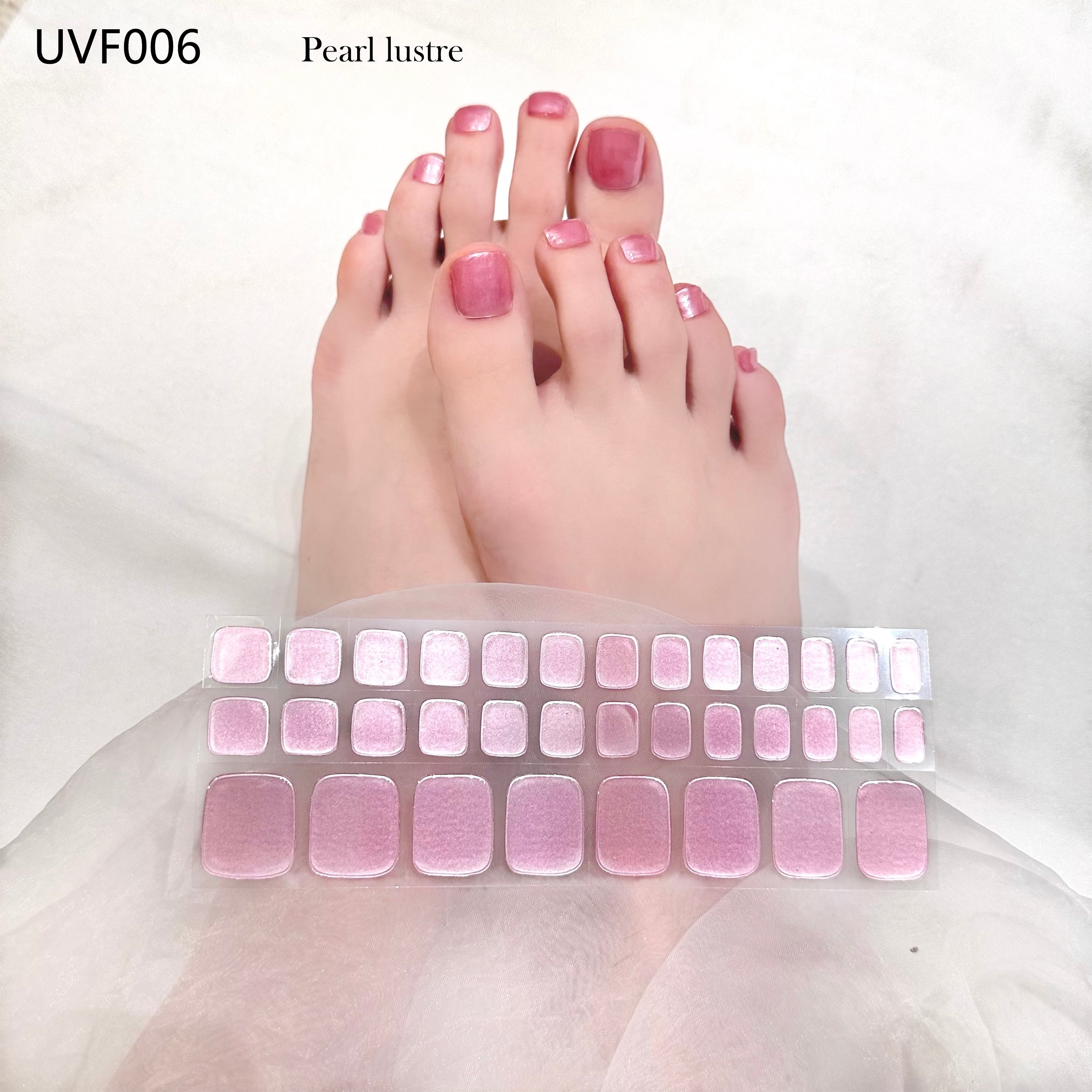 Pink cherry UV gel toe nail stickers- UVF006