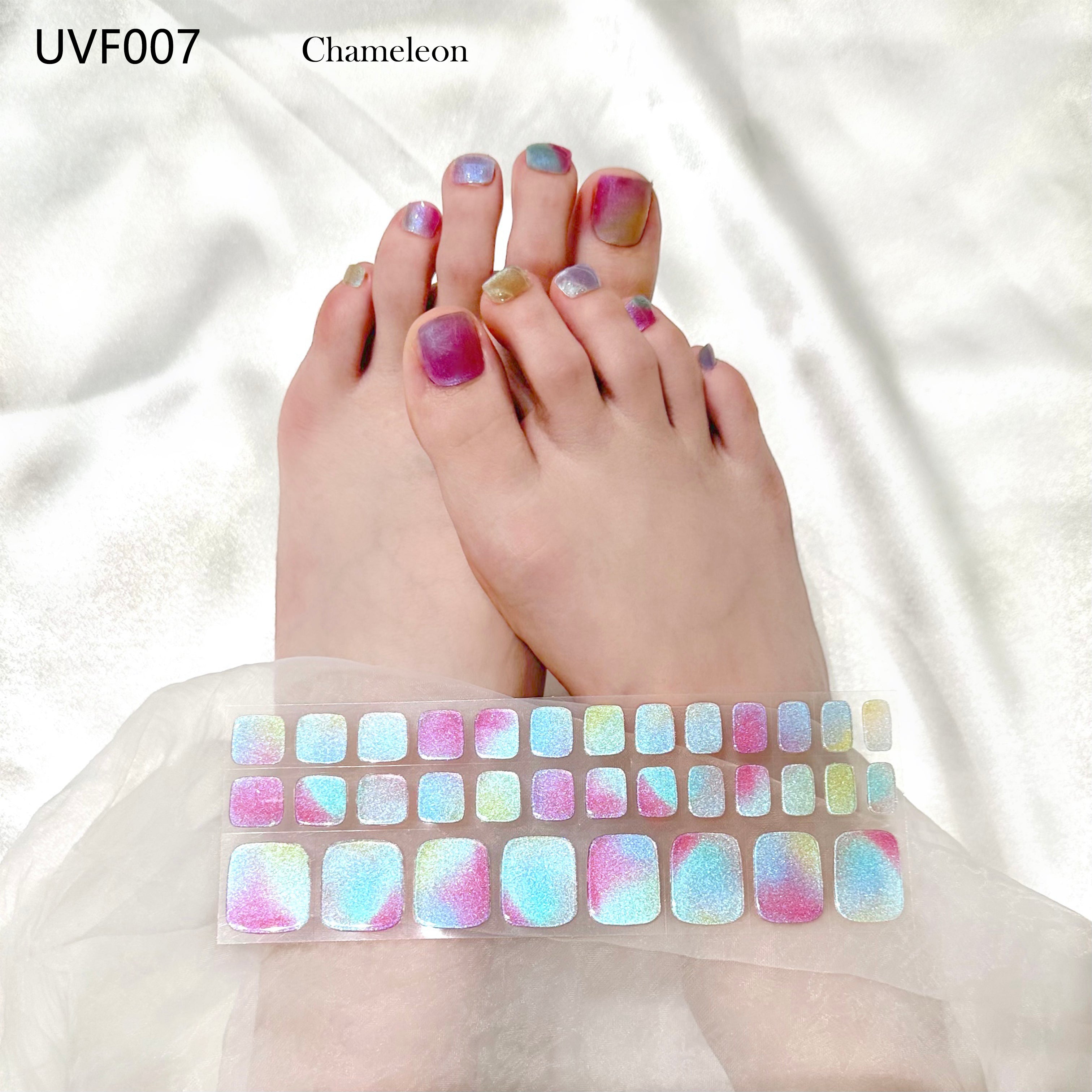 Colorful seashells UV gel toe nail stickers- UVF007