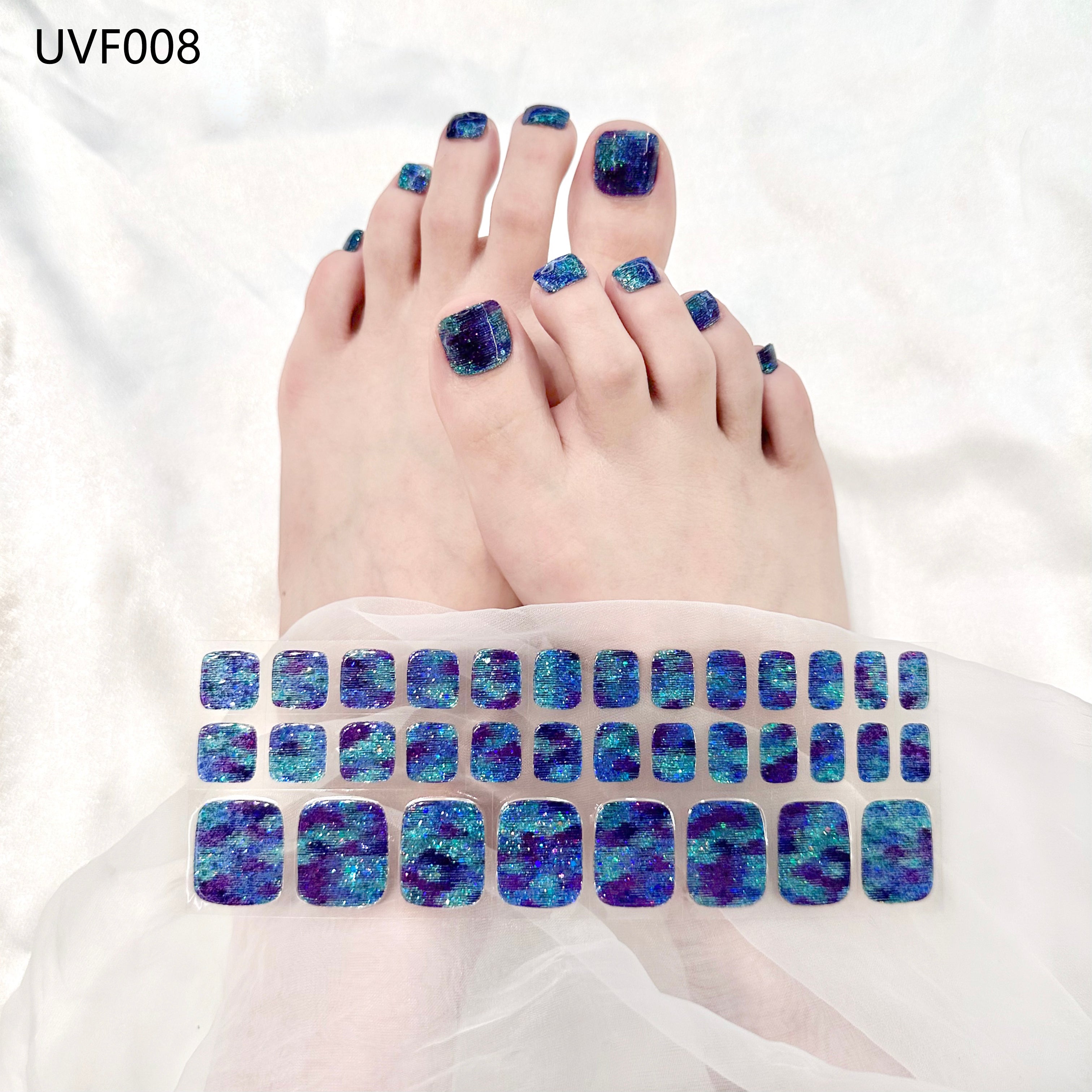 Colorful seashells UV gel toe nail stickers- UVF008