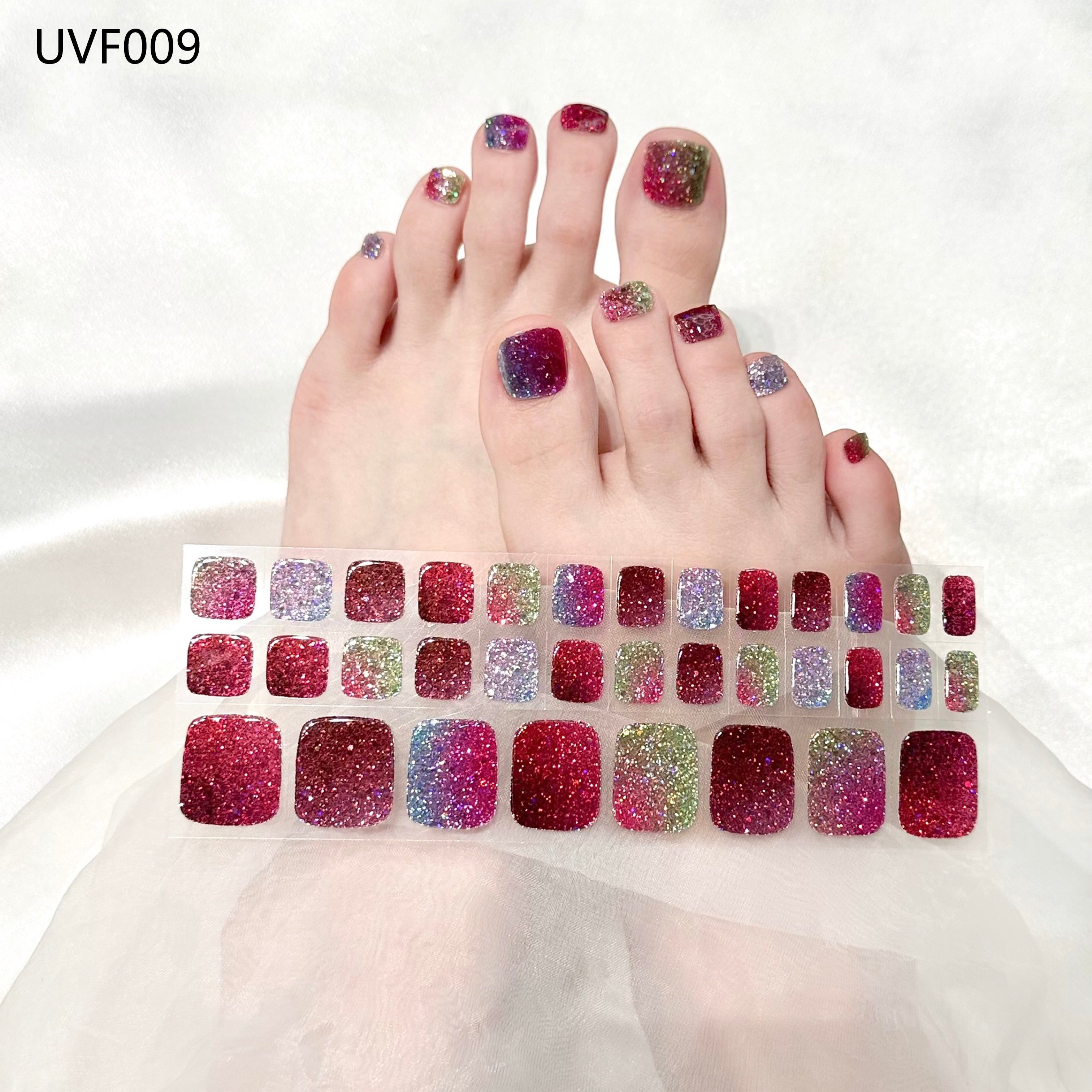 Colorful seashells UV gel toe nail stickers- UVF009