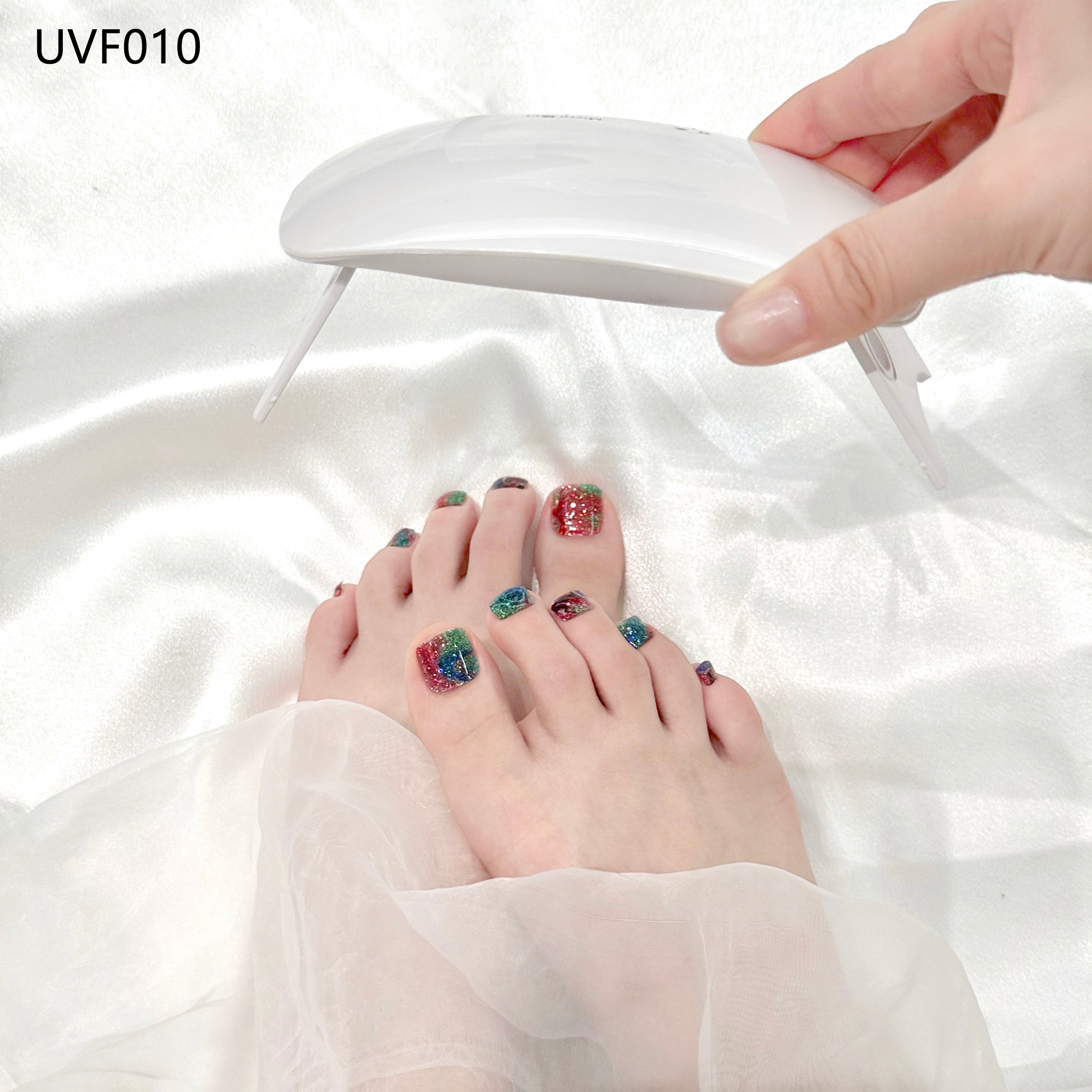 Colorful seashells UV gel toe nail stickers- UVF010