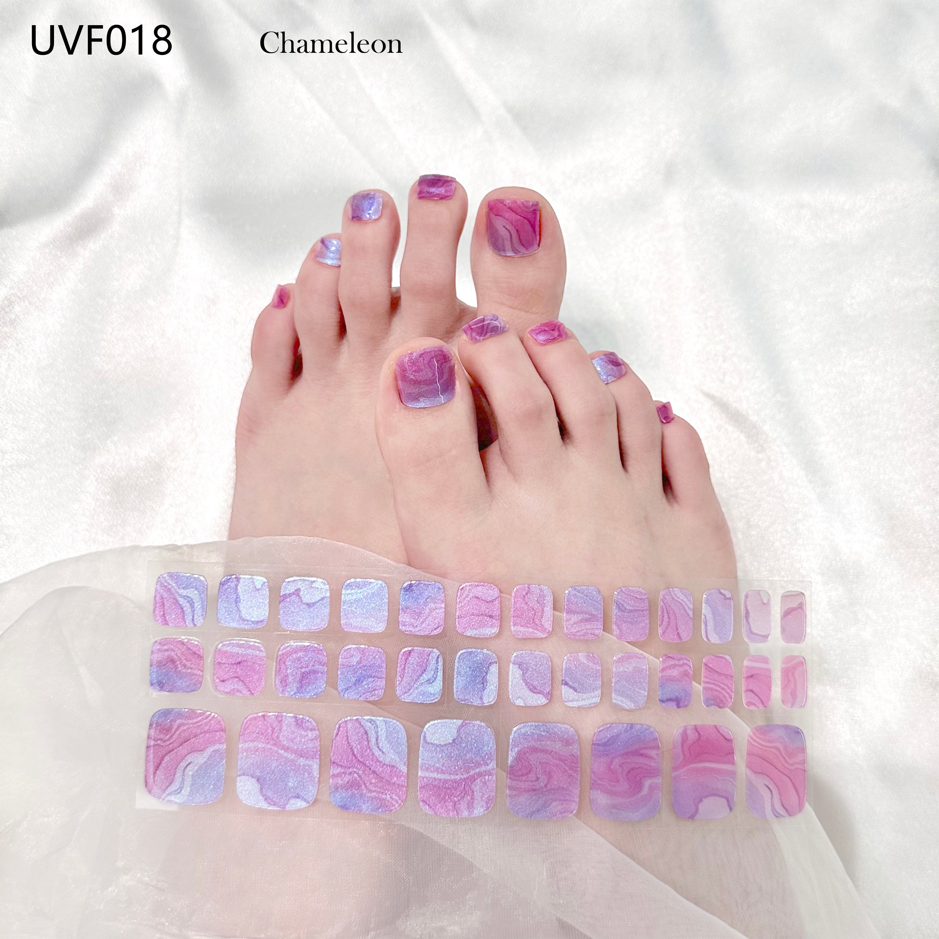 Purple water ripples UV gel toe nail stickers- UVF018