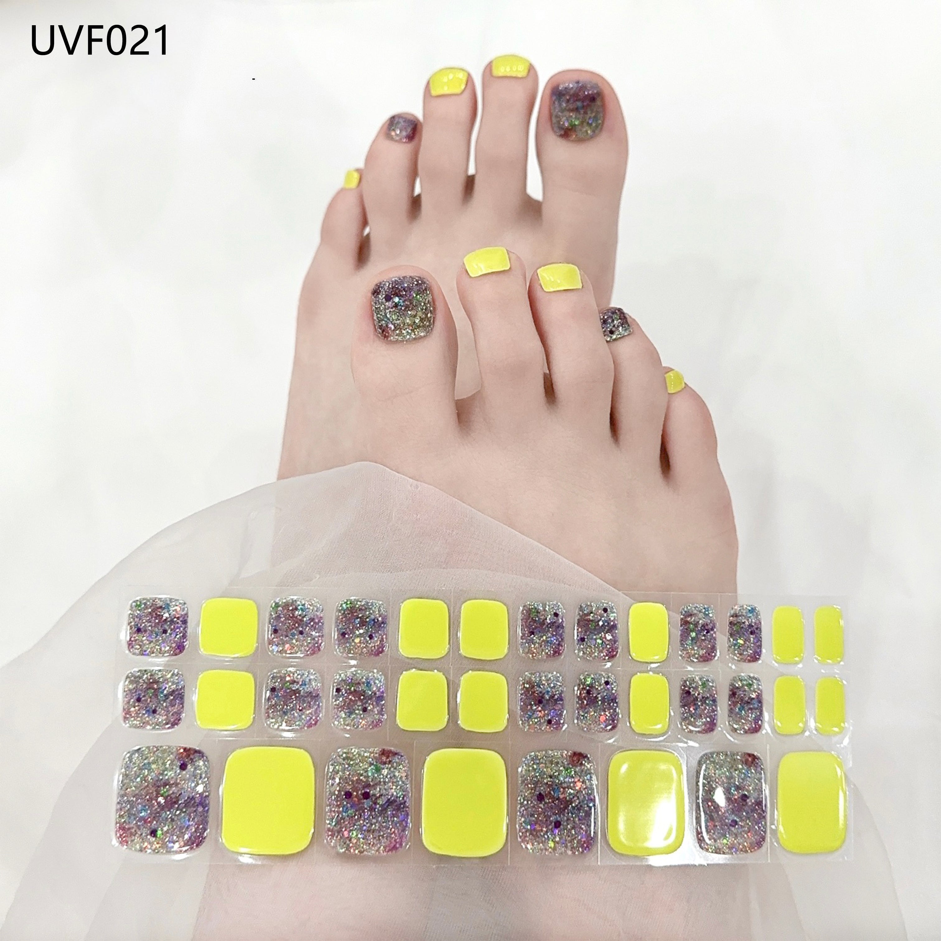 Yellow Shell UV gel toe nail stickers- UVF021