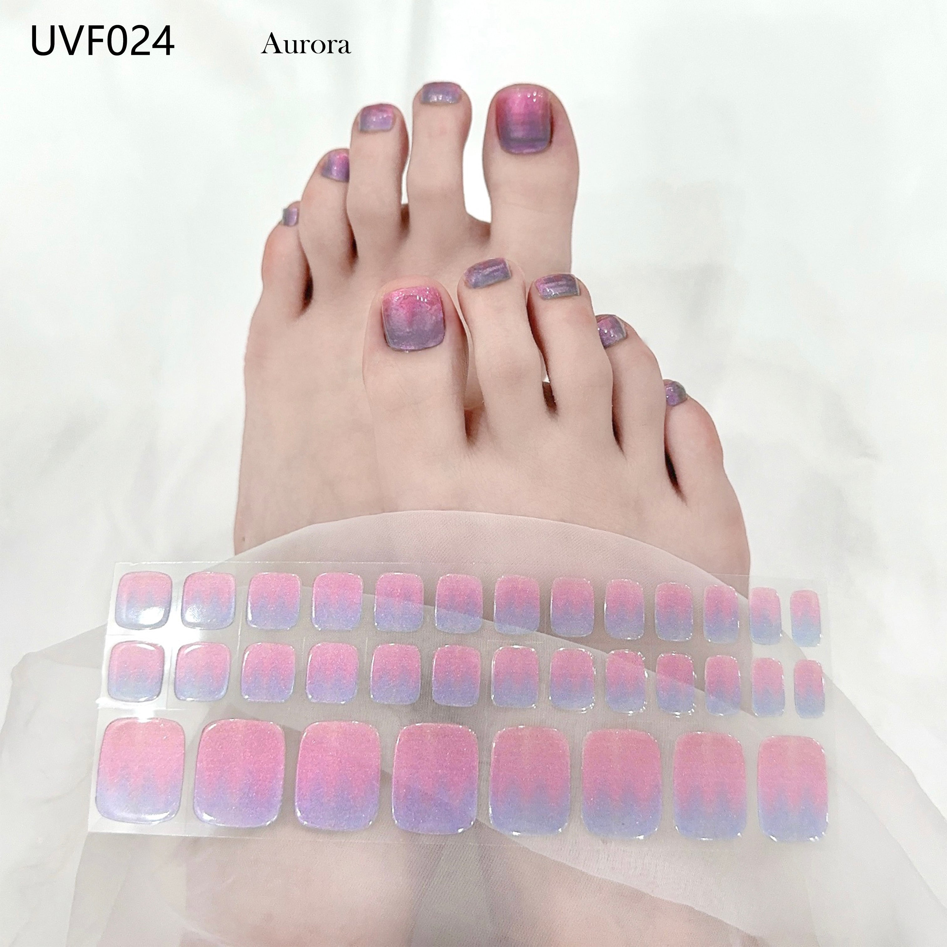 Cateye  Color UV gel toe nail stickers- UVF024