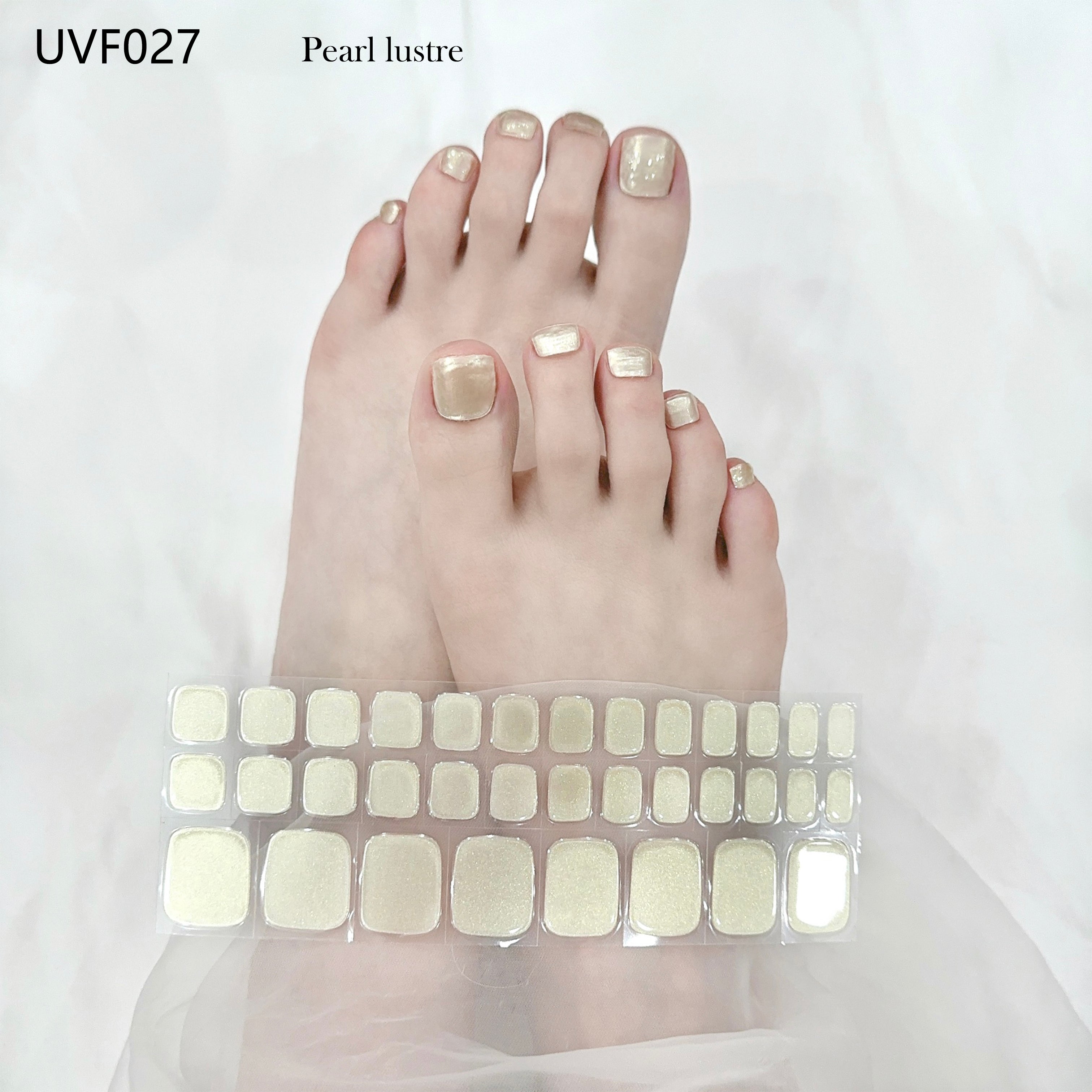 Gold Cateye UV gel toe nail stickers- UVF027