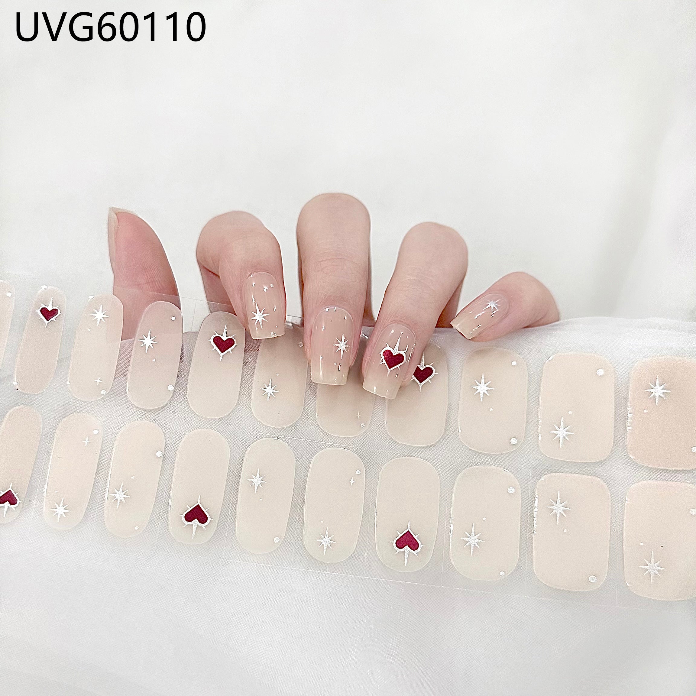 Cream peach heart- UVG60110