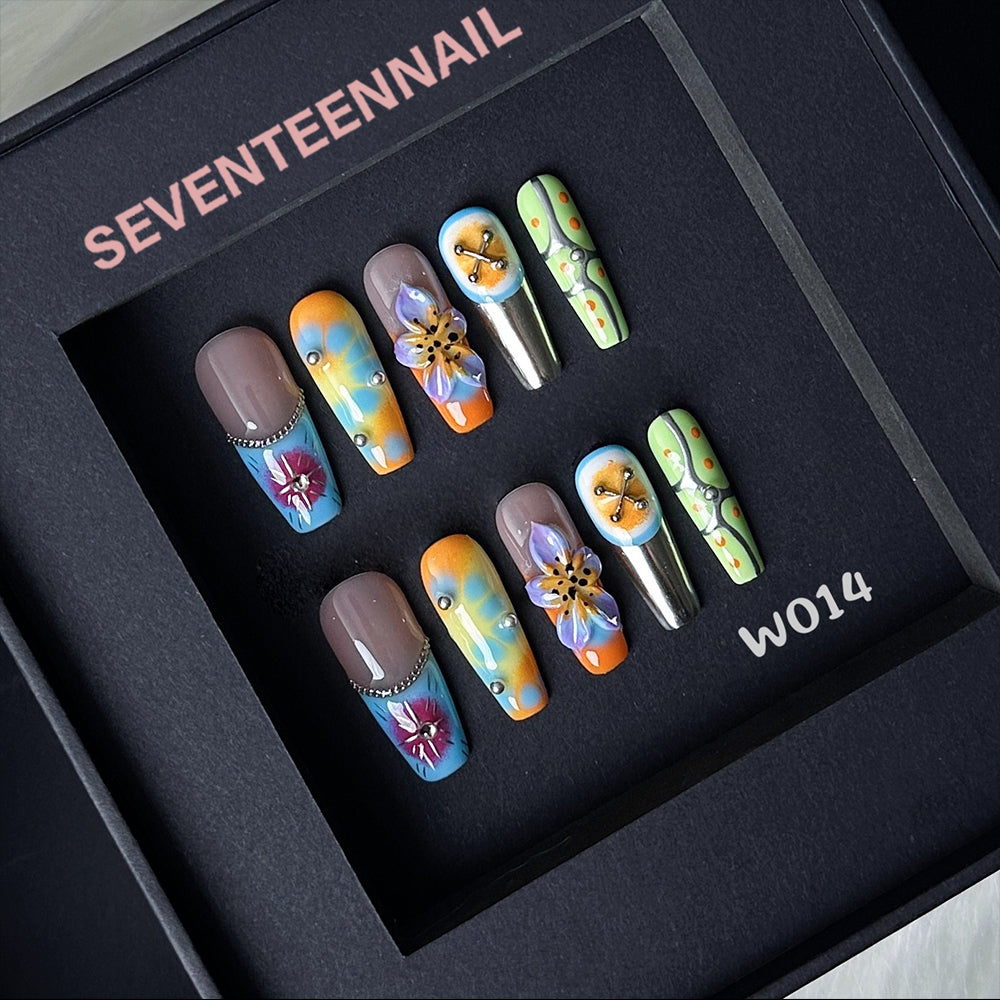 Rhapsody in Sunset-Handmade Nails