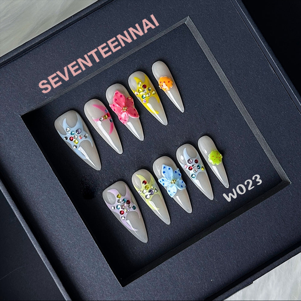 Floral Stardust-Handmade Nails