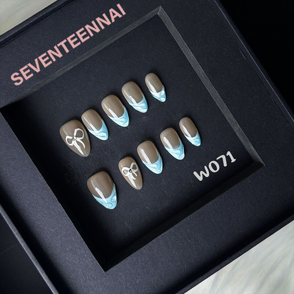 Misty Blue Wish-Handmade Nails